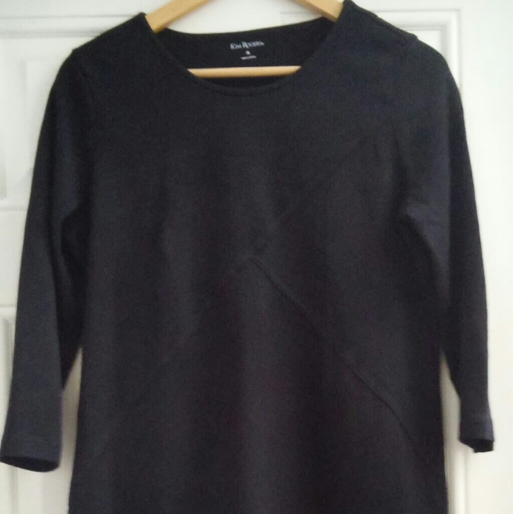 Black 3\4 sleeve textured top